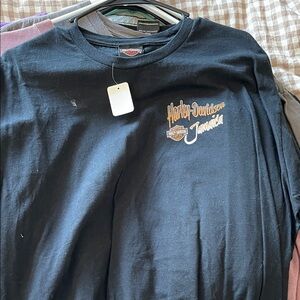 Harley-Davidson Jamaica Black Tee with Orange Logo